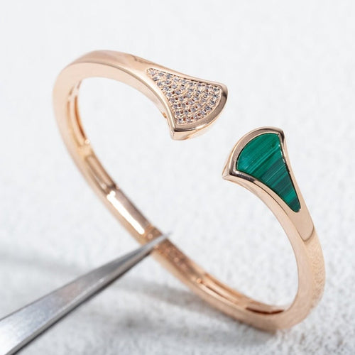 Bvlgari DREAM BRACELET OPEN MALACHITE PINK GOLD