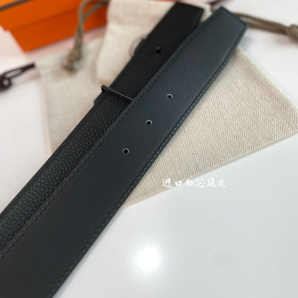 HERMES CONSTANCE BELT BUCKLE & REVERSIBLE BLACK LEATHER STRAP 38MM