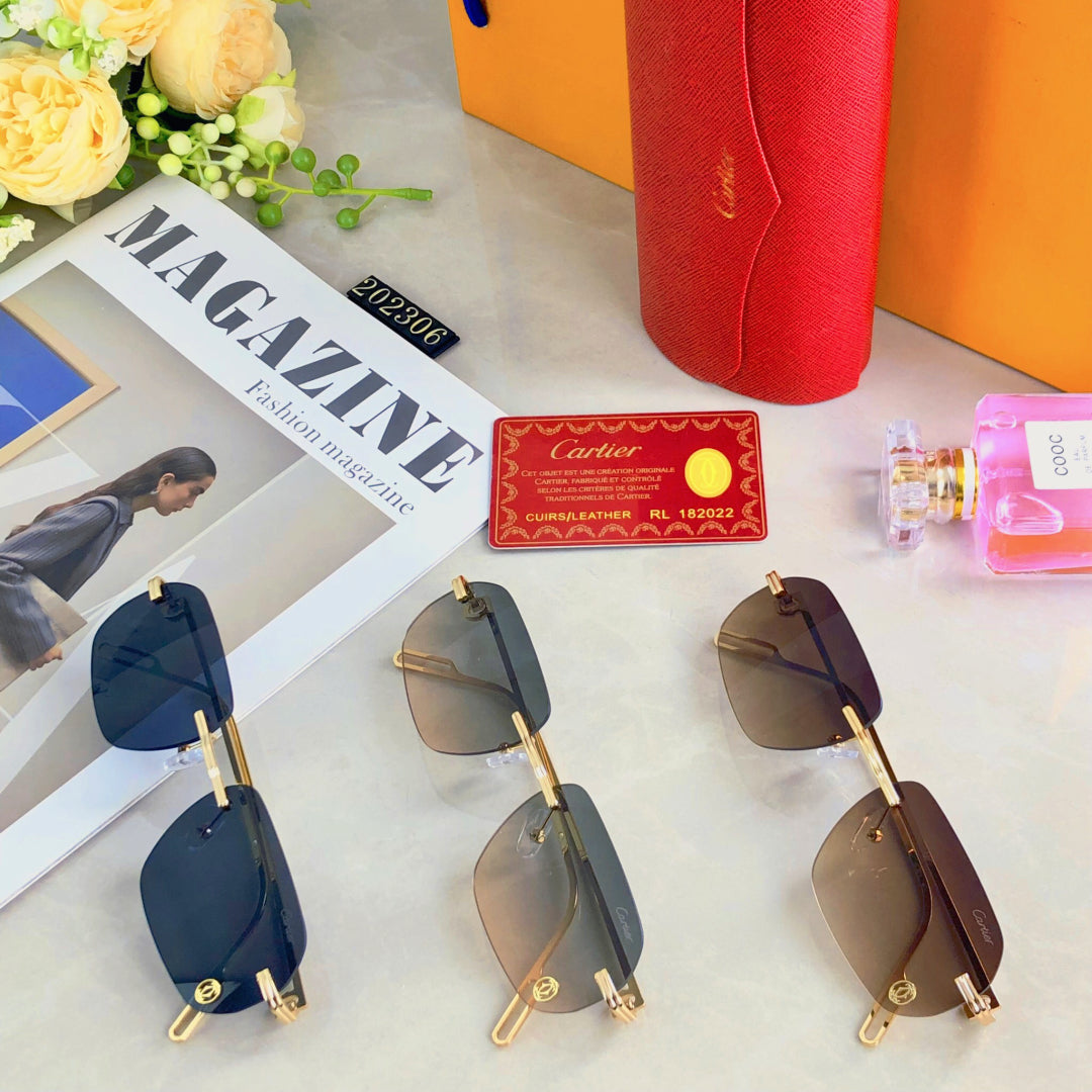 C DE RECTANGULAR SUNGLASSES 578002 IN METAL