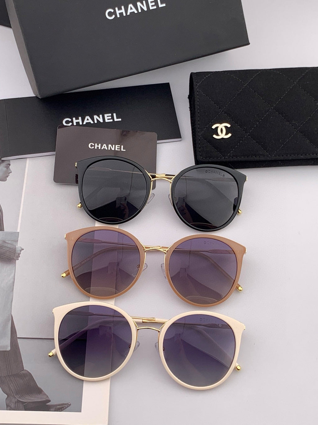 CHANEL CAT EYE SUNGLASSES CH7827 IN ACETATE FRAME METAL
