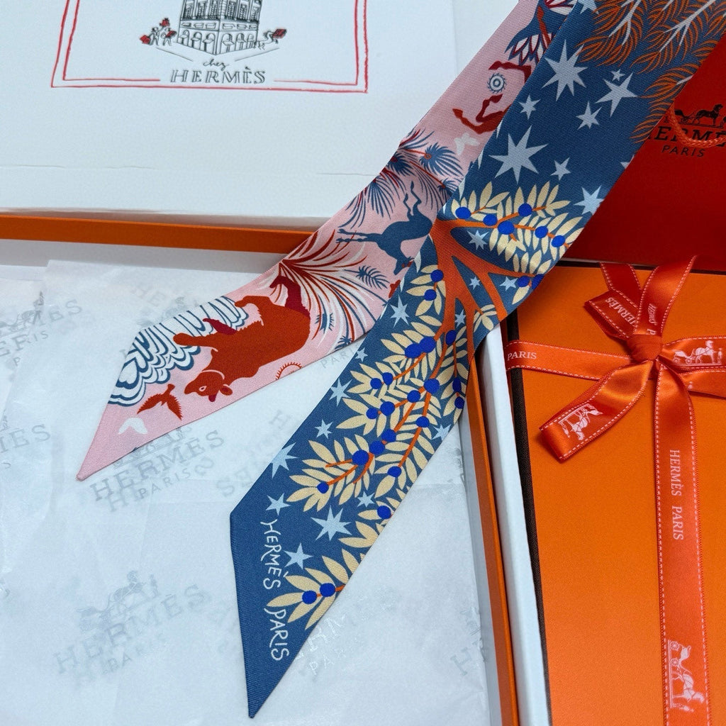 HERMES HERMES 25S SILK NECKERCHIEF 86 IN SILK 714351