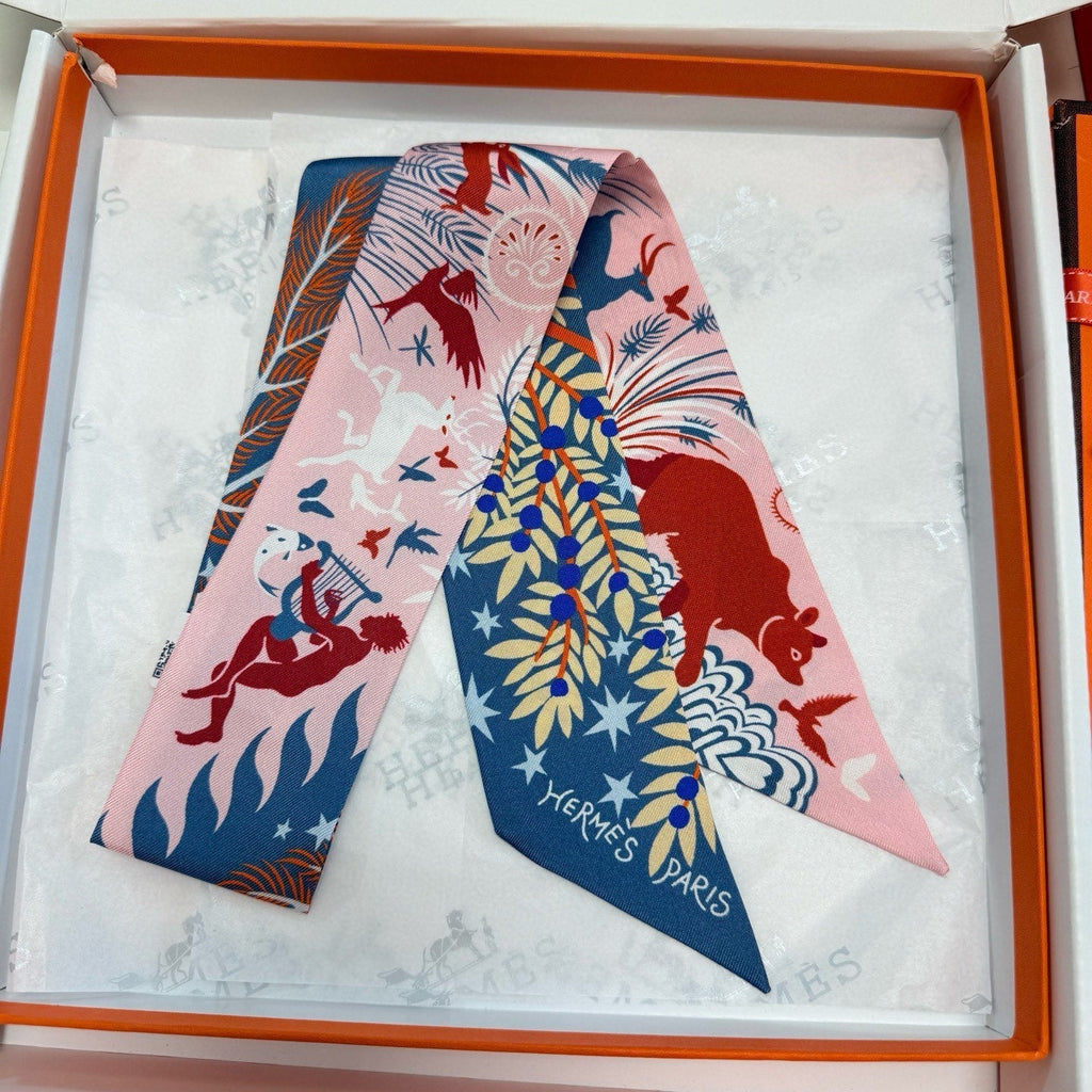 HERMES HERMES 25S SILK NECKERCHIEF 86 IN SILK 714351
