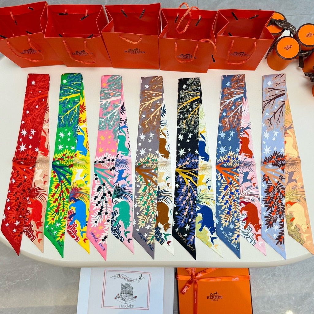 HERMES HERMES 25S SILK NECKERCHIEF 86 IN SILK 714353