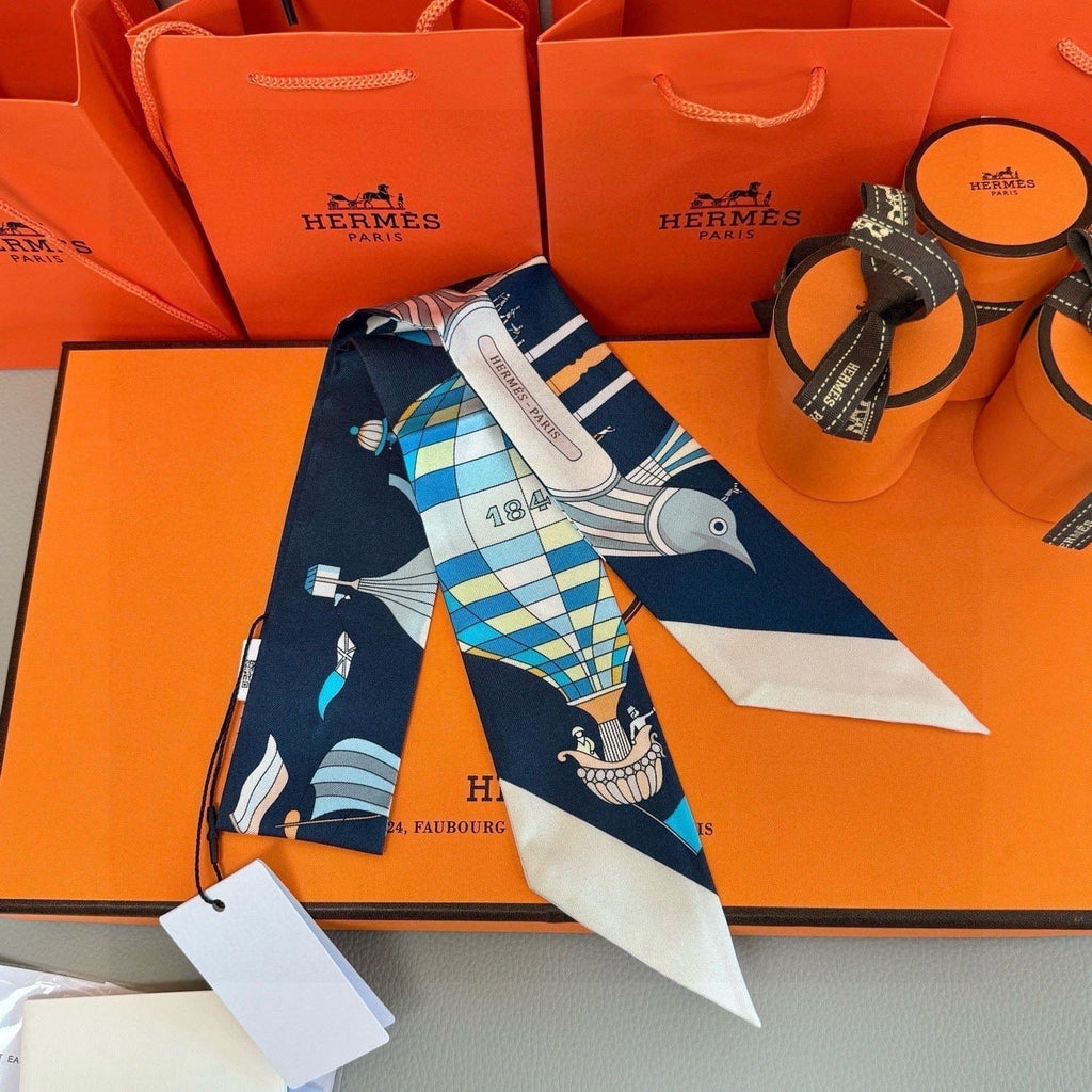 HERMES HERMES 25S NECKERCHIEF 86 IN SILK 991546