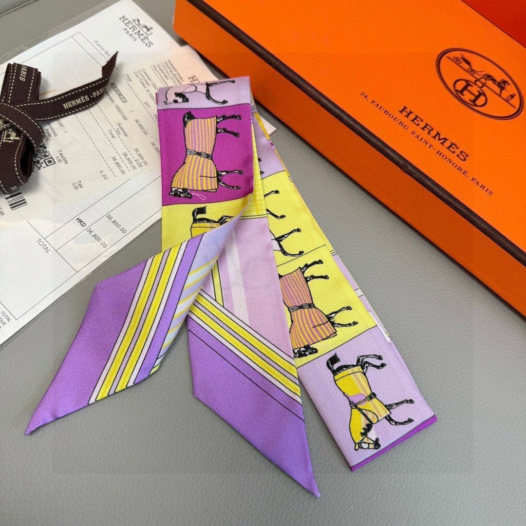 HERMES HERMES 25S NECKERCHIEF 86 IN SILK 991552