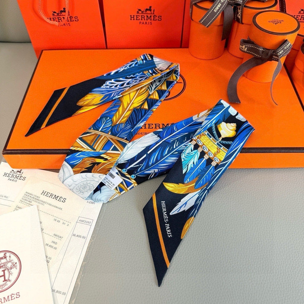 HERMES HERMES 25S NECKERCHIEF 86 IN SILK 991554