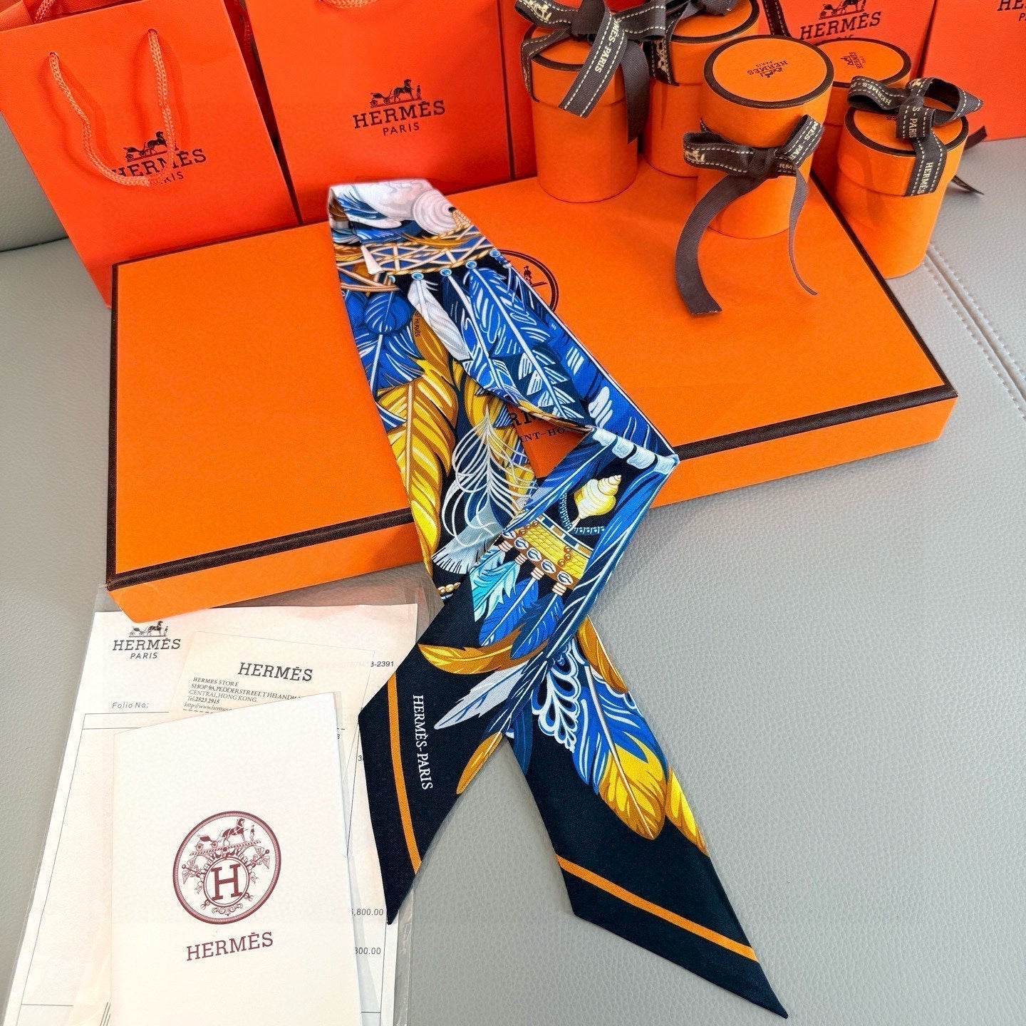 HERMES HERMES 25S NECKERCHIEF 86 IN SILK 991554
