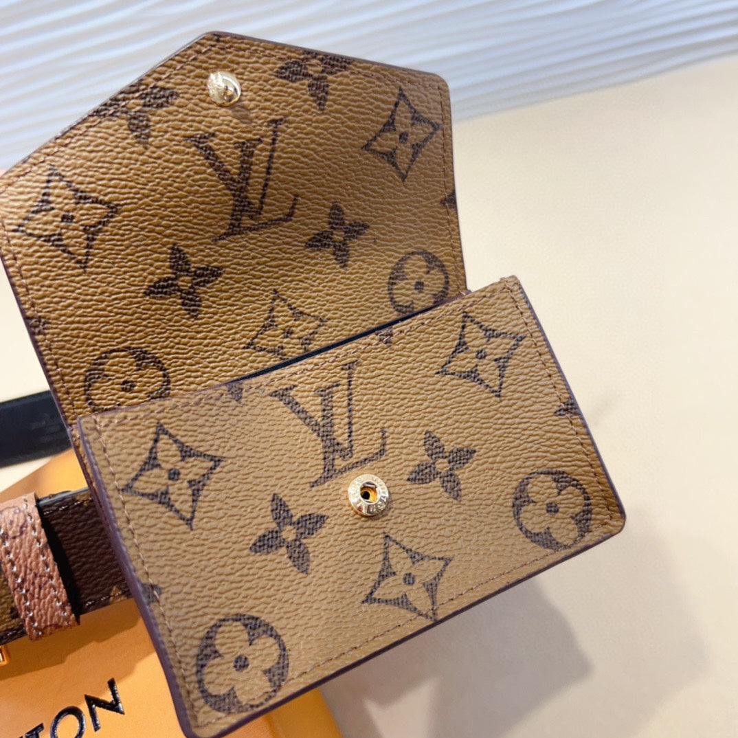 LOUIS VUITTON LV MULTI POCKET 30MM BELT IN CAMEL BROWN MONOGRAM CALFSKIN SILVER HARDWARE