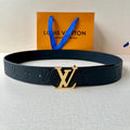 LOUIS VUITTON LV 25S BELT 40 MM IN BLACK CALFSKIN WITH GOLD HARDWARE 593267