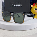 CHANEL SQUARE SUNGLASSES 641808 IN BLACK OMBRE ORANGE ACETATE GOLD CHAIN
