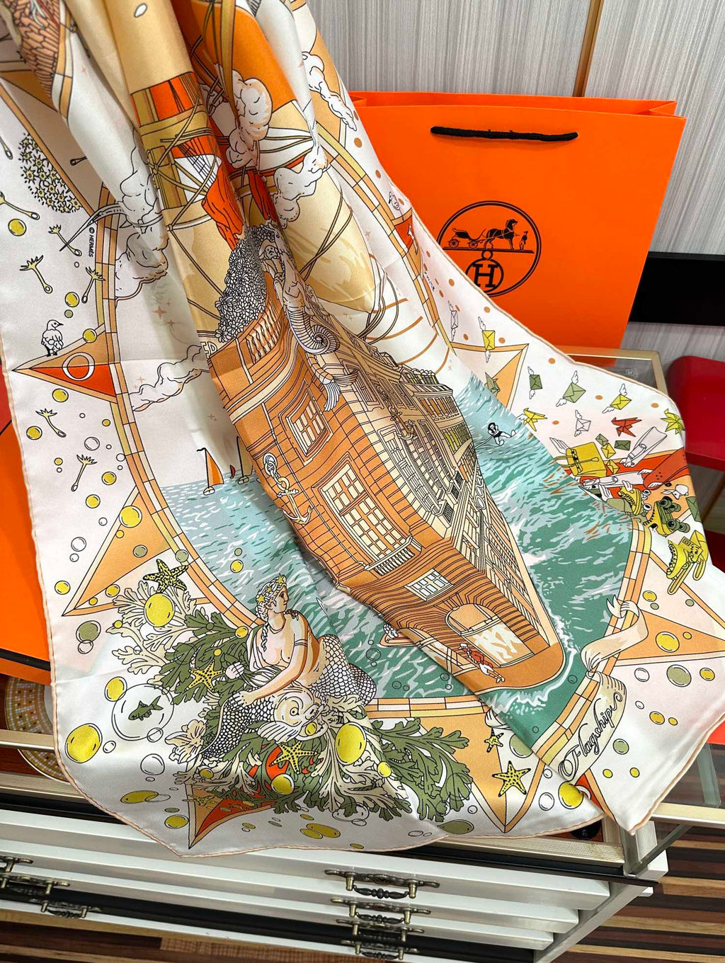 HERMES HERMES 25S SCARF 90 IN SILK 730533