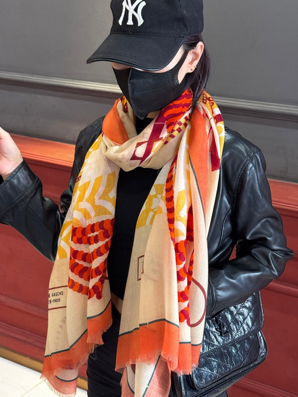 HERMES HERMES 25S SCARF 200 IN CASERE SILK 730599