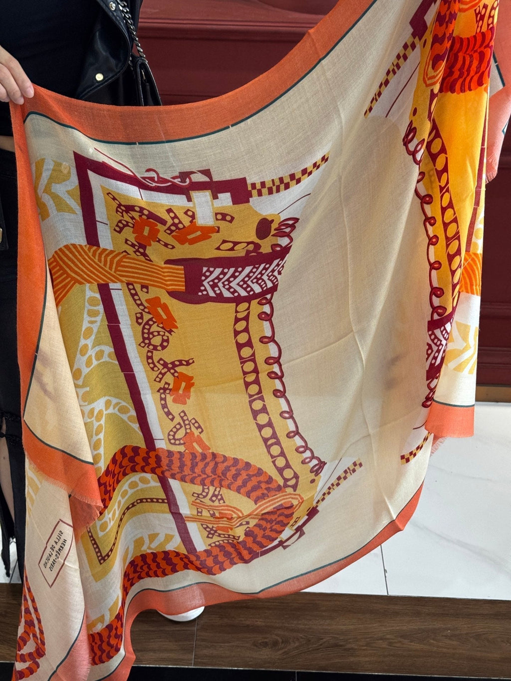 HERMES HERMES 25S SCARF 200 IN CASERE SILK 730599