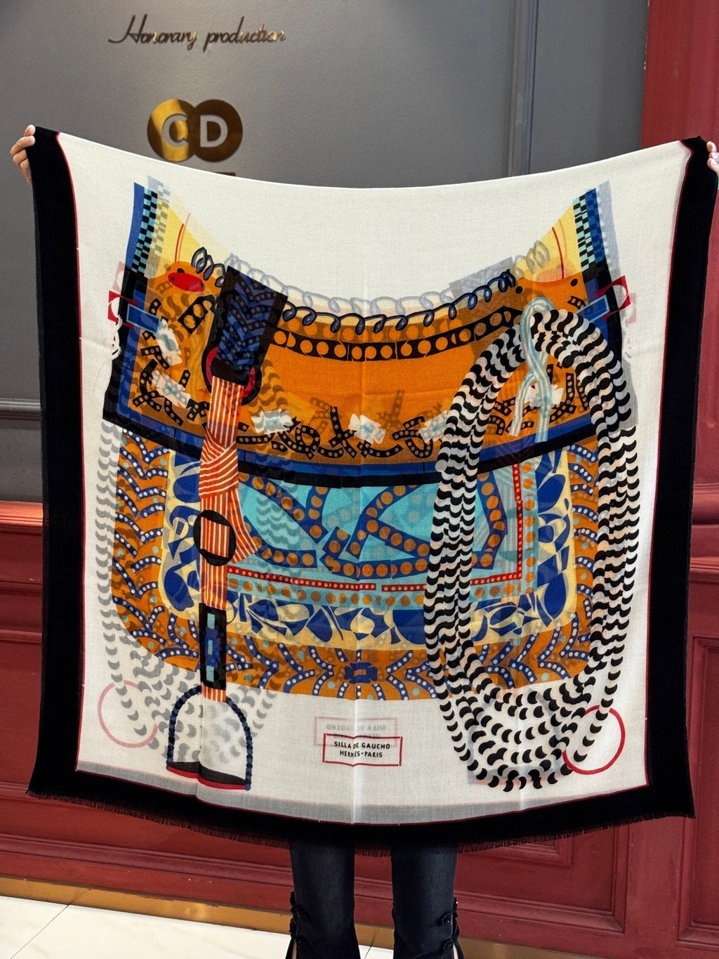 HERMES HERMES 25S SCARF 200 IN CASERE SILK 730600