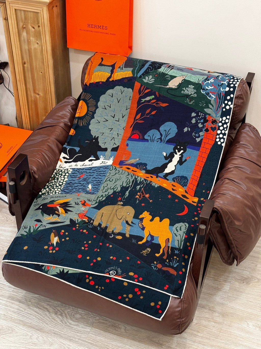 HERMES HERMES 25S SCARF 140 IN SILK 733916