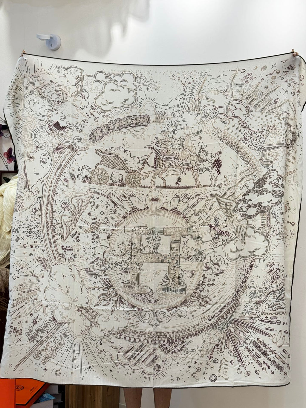 HERMES HERMES 25S SCARF 135 IN SILK 854788