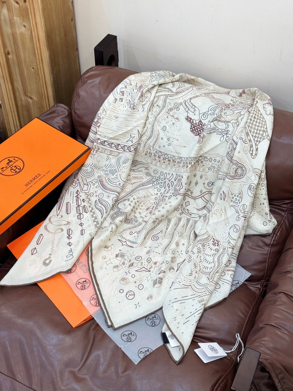 HERMES HERMES 25S SCARF 135 IN SILK 854788