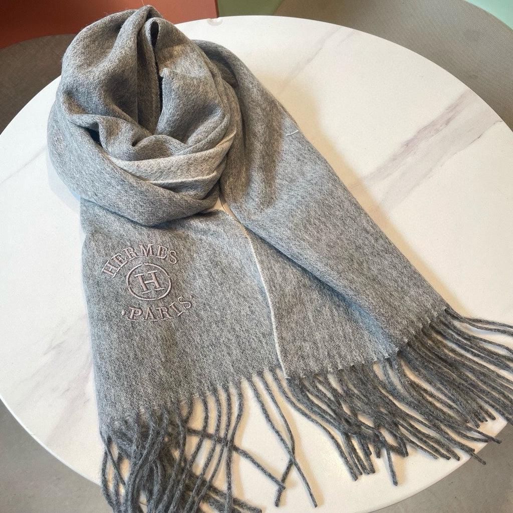 HERMES RECTO-VERSO MUFFLER 190 DOVE GREY CASERE